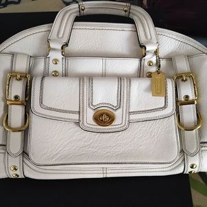 Large White Coach purse